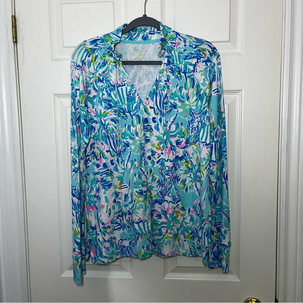 LILLY PULITZER Blue Ibiza Cabana Cocktail Cassi UPF 50+ Popover Medium